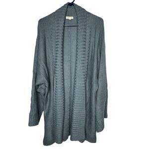 Silence + Noise Womens Open Sweater Cardigan Sz S‎ Shawl Ribbed Wide Sleeve Cozy